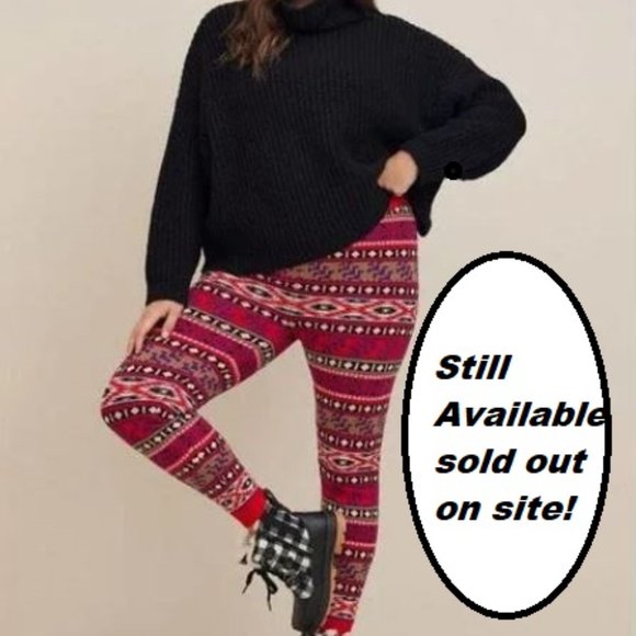 Torrid Leggings Womens 2X Pajama Pants Sweater Knit Fair Isle Comfort Lounge - Picture 1 of 8